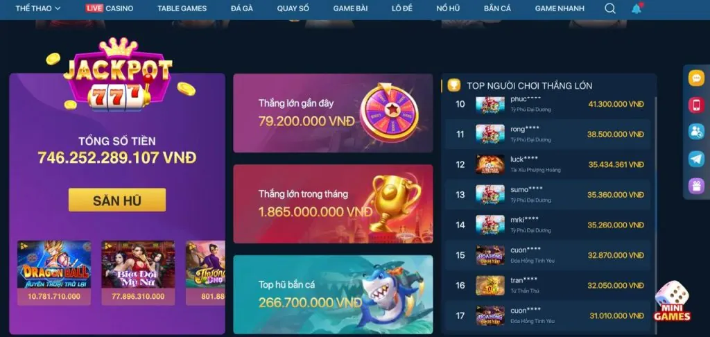 Máy đánh bạc Nổ Hũ tại 8888bet với các biểu tượng quay và giải thưởng